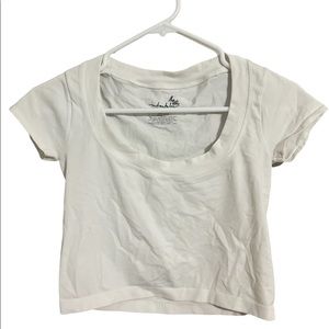 FREE PEOPLE WHITE NYLON CROP TOP SIZE M/L